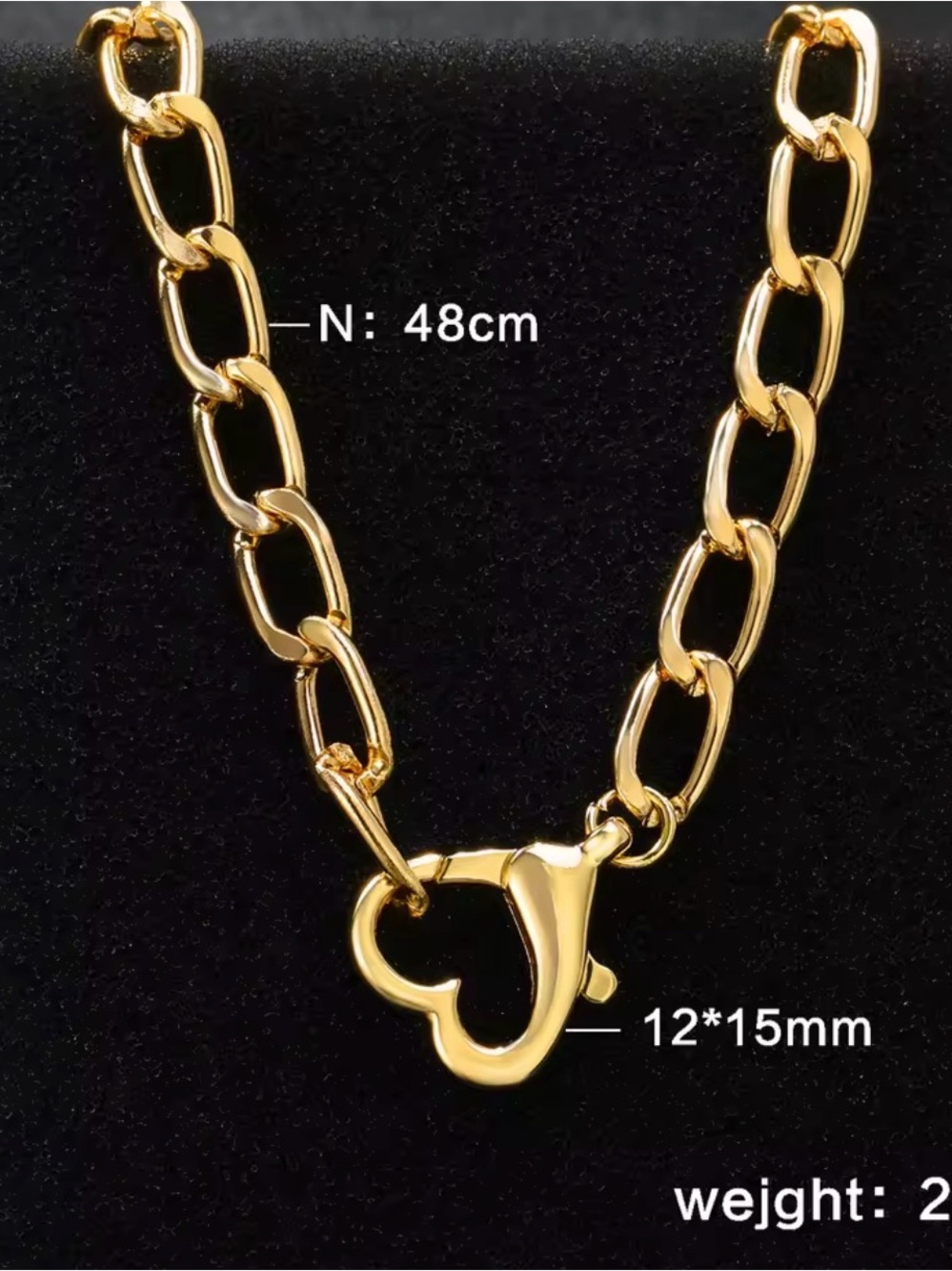 Gold Link Chain Necklace - Classic Chunky Links - Picture 4 of 12
